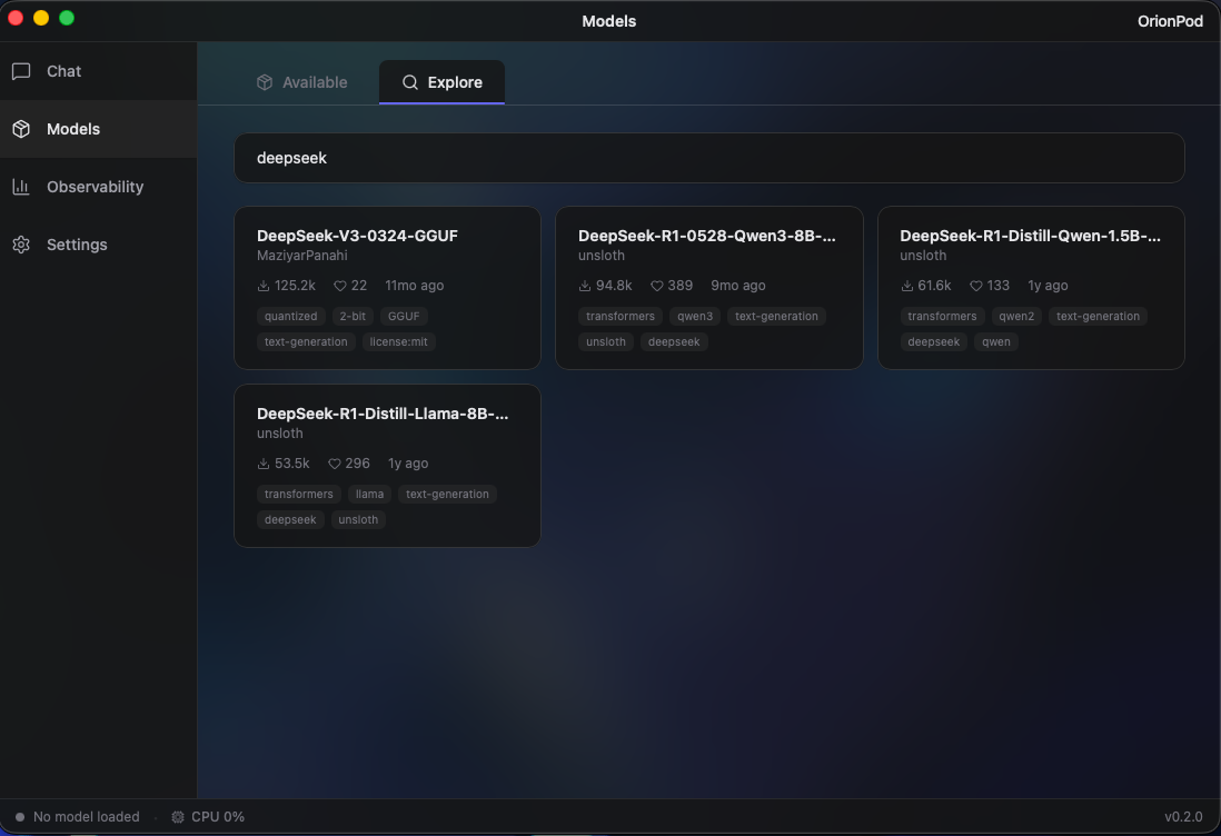 OrionPod screenshot 1