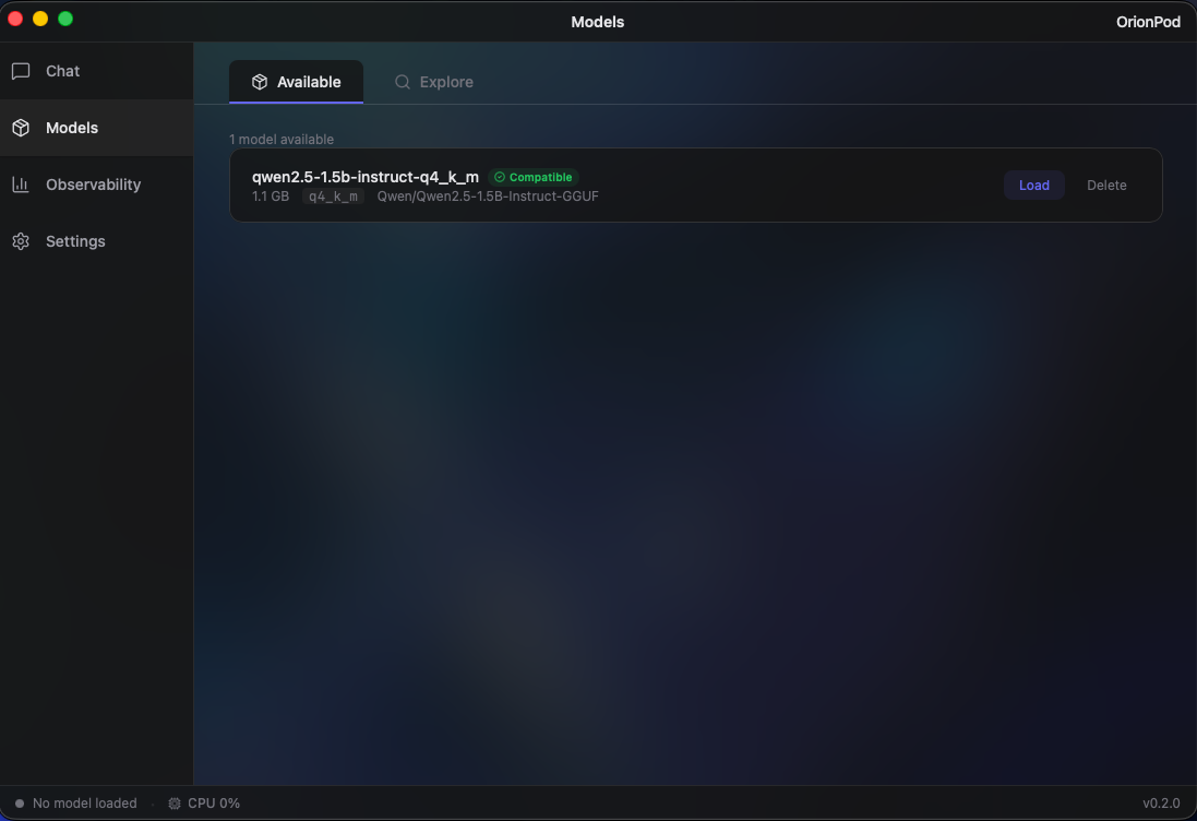 OrionPod screenshot 2